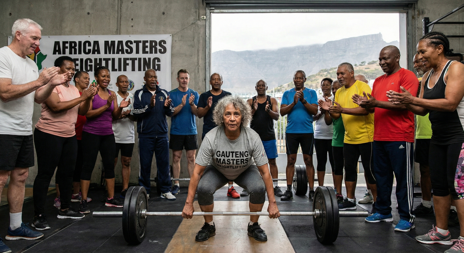 Weightlifting athlete in action
